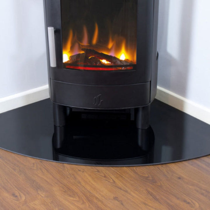 ACR Electric Corner Black Glass Hearth-Twilight Fires