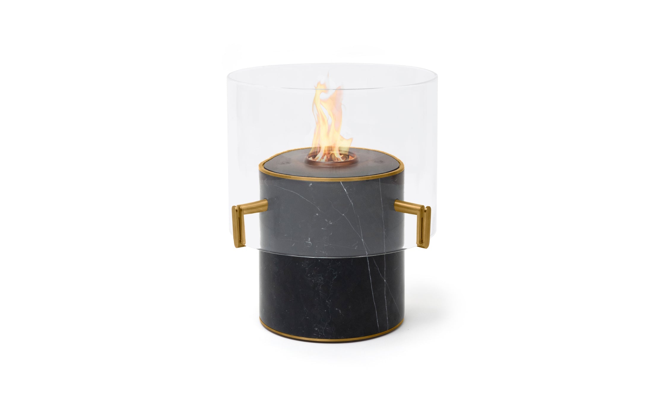 EcoSmart Fire Pillar 3L Marble Black with black burner