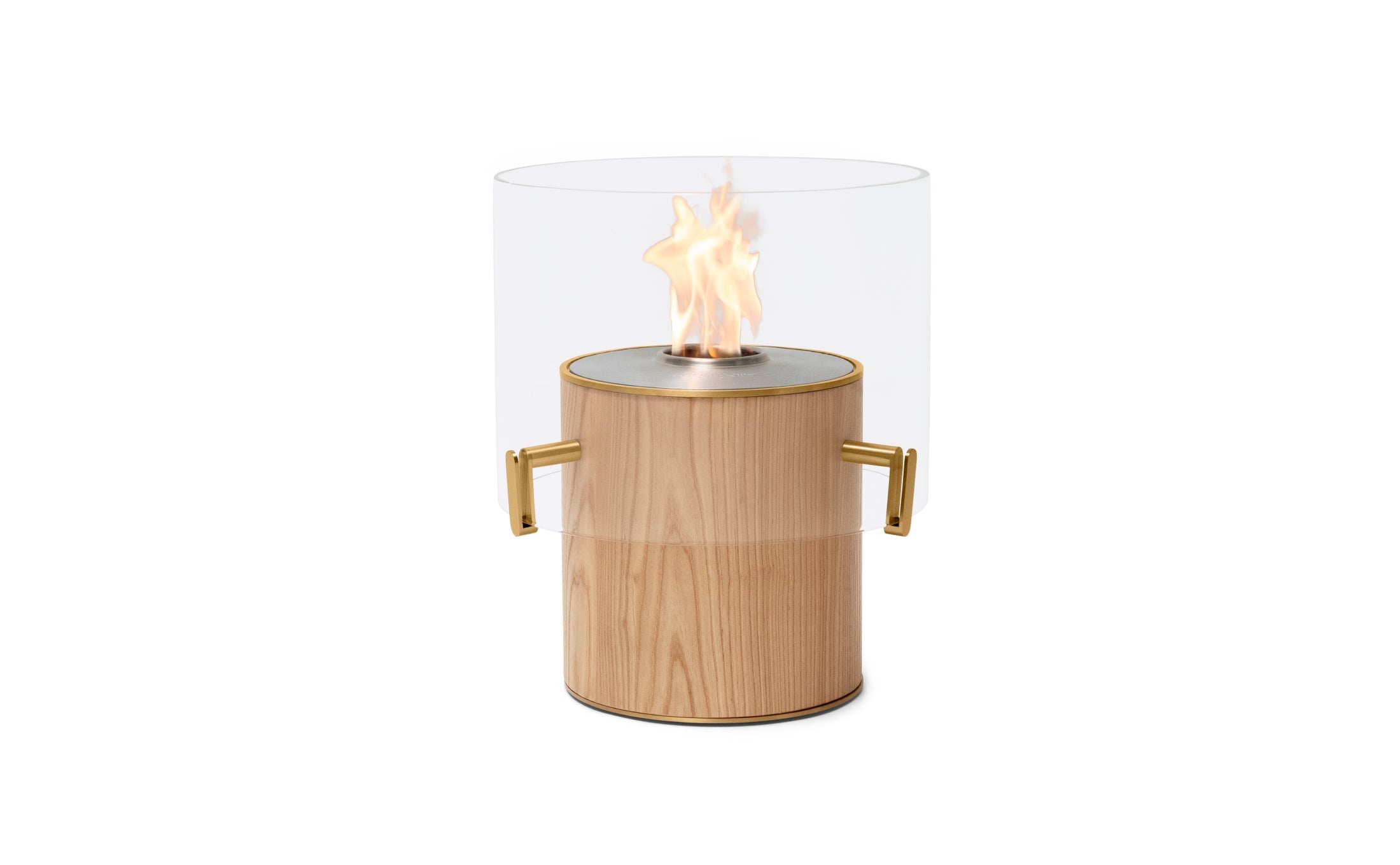 EcoSmart Fire Pillar 3L Oak with stainless steel burner