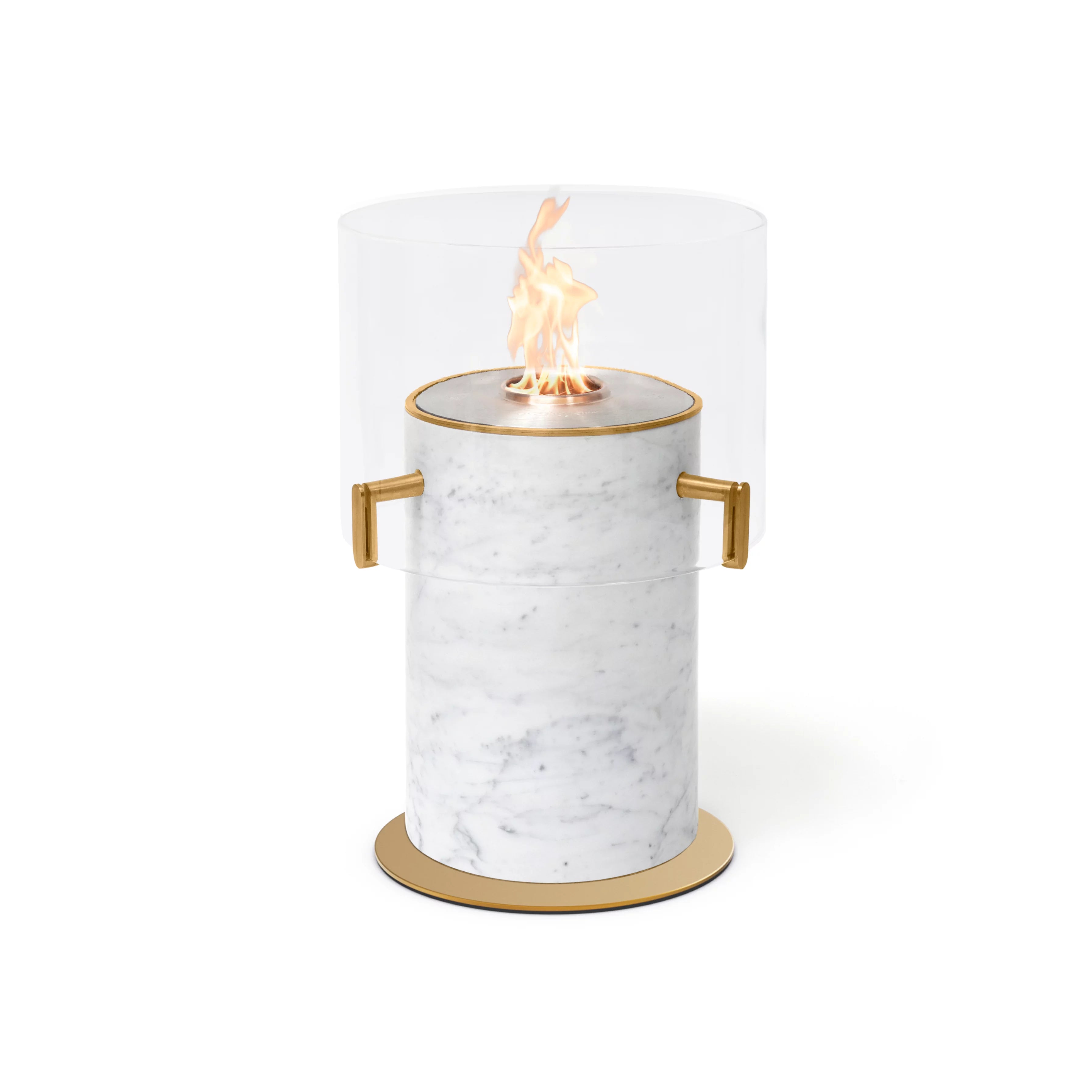 EcoSmart Fire Pillar 3T designer fireplace in Marble White