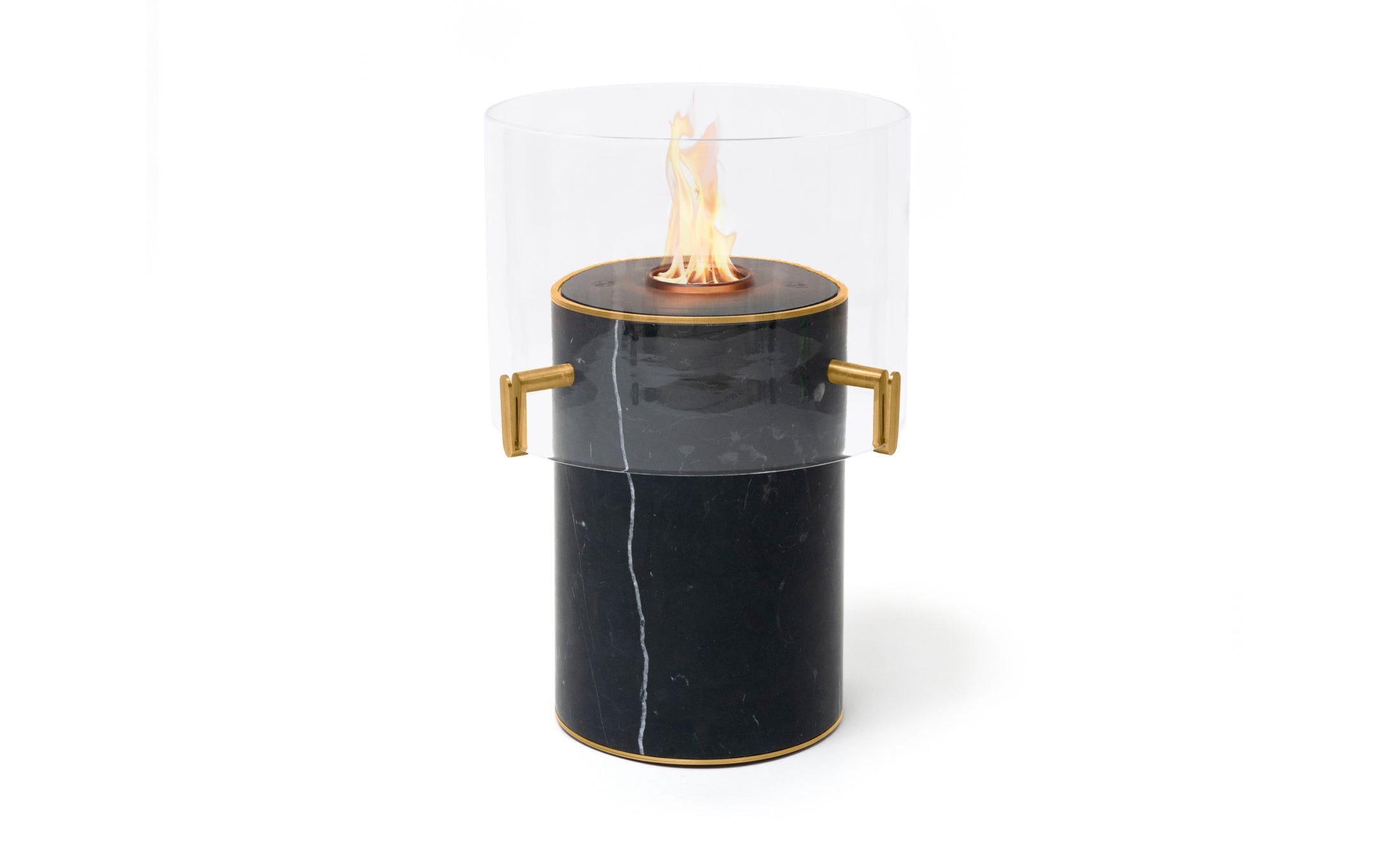 EcoSmart Fire Pillar 3T Marble Black with black burner