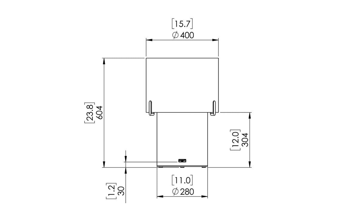 EcoSmart Fire Pillar 3T front dimensions