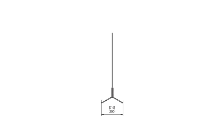 Technical line drawing of the EcoSmart Fire Plasma Fire Screen showing a side profile with a 200mm base width.