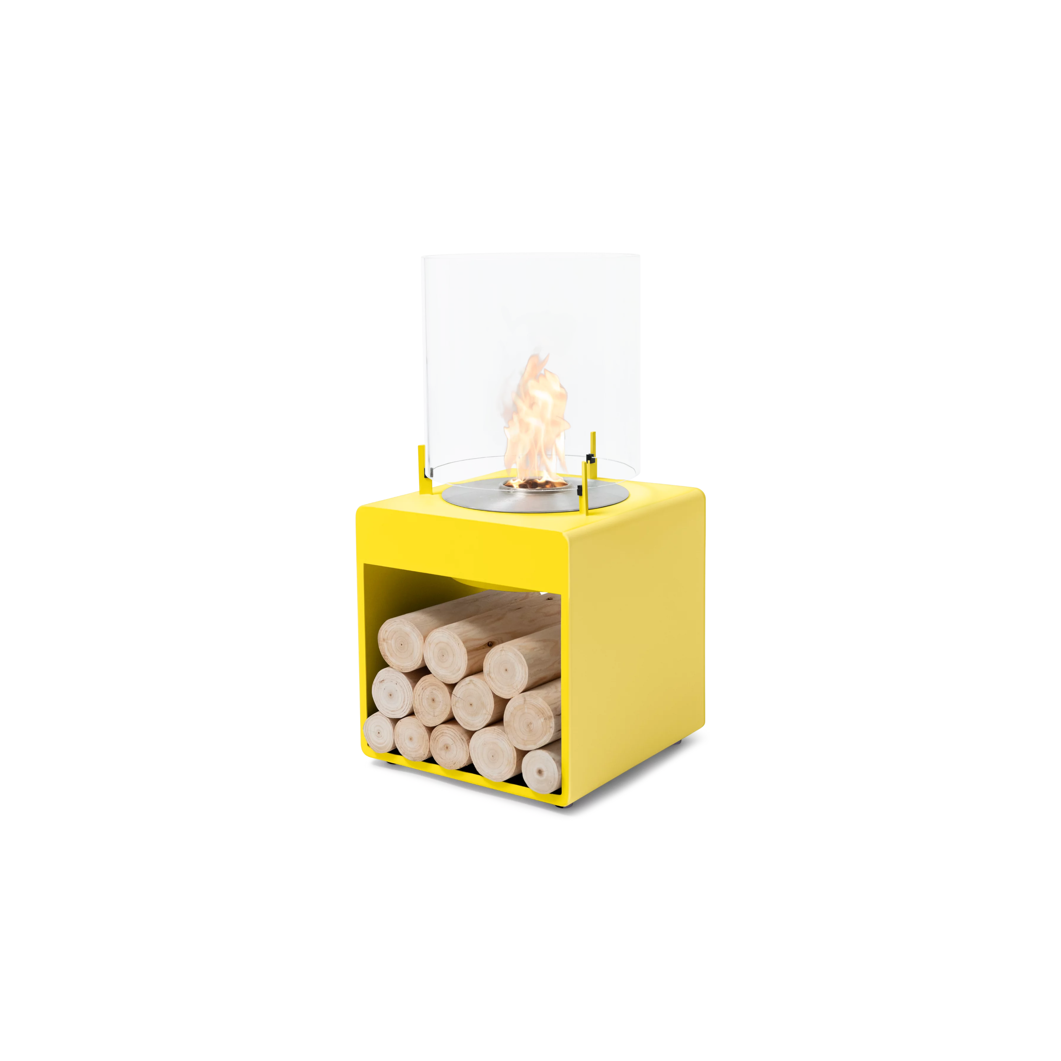 EcoSmart Fire Pop 3L designer fireplace in Yellow