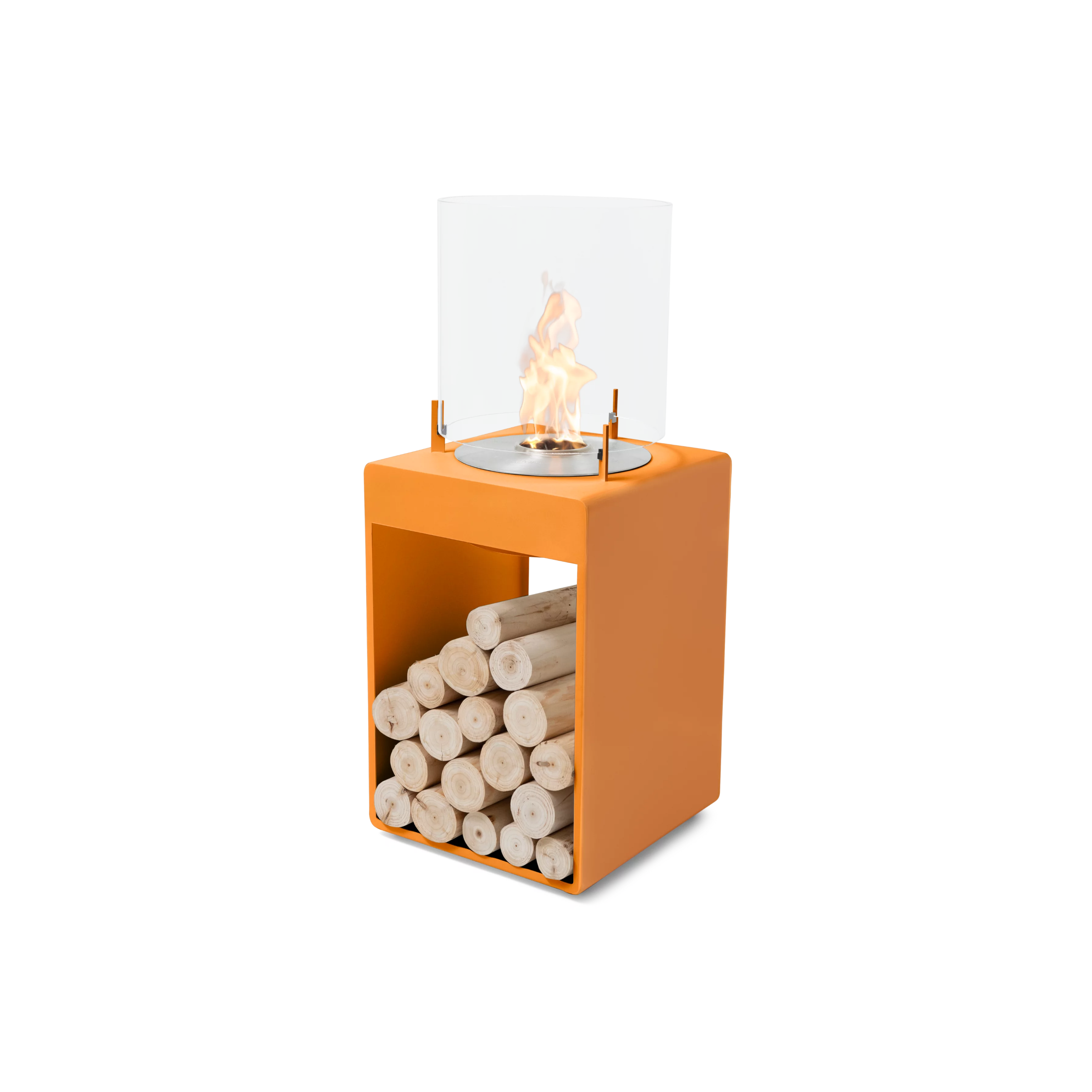 EcoSmart Fire Pop 3T designer fireplace in Orange