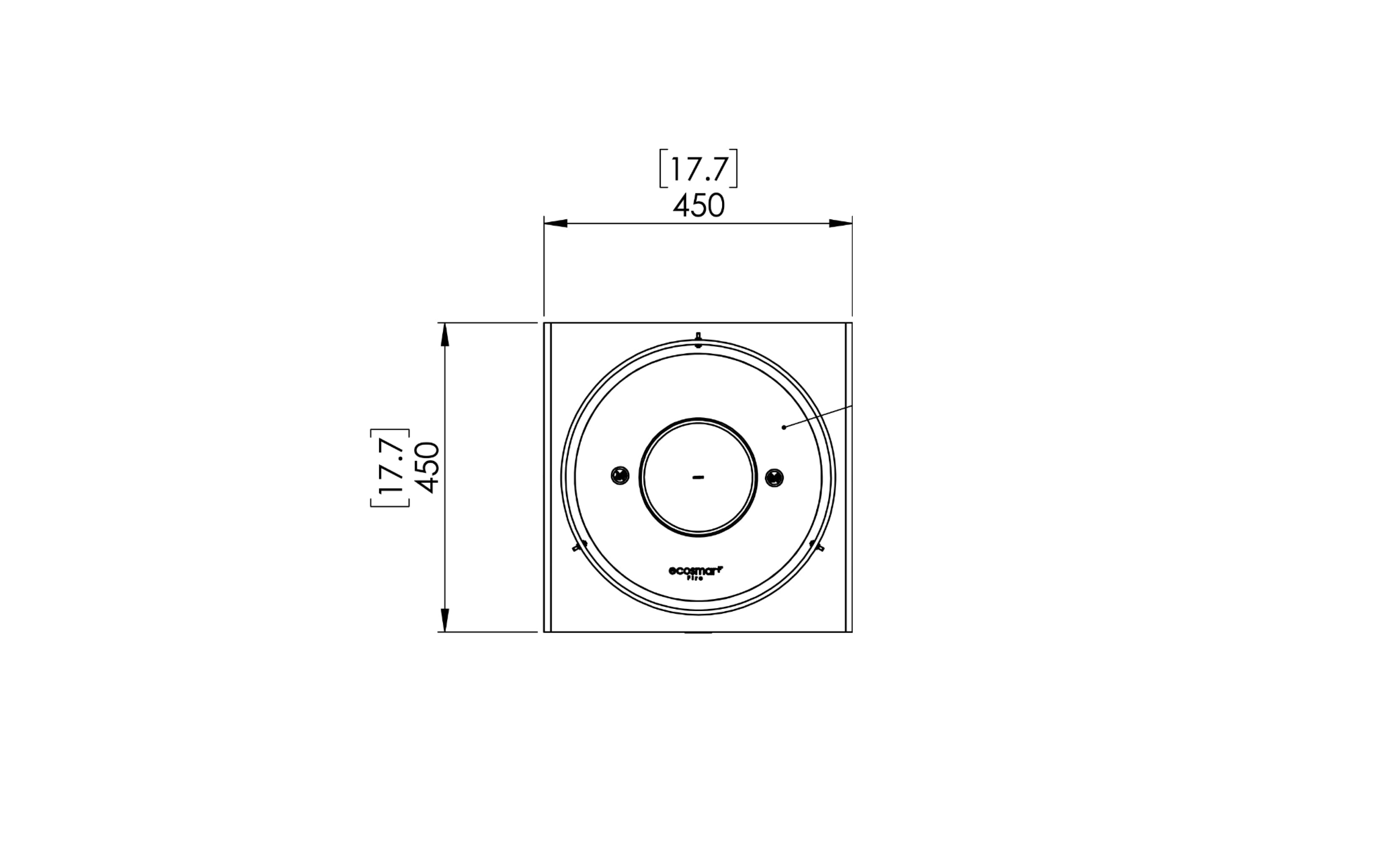 EcoSmart Fire Pop 8L top dimensions