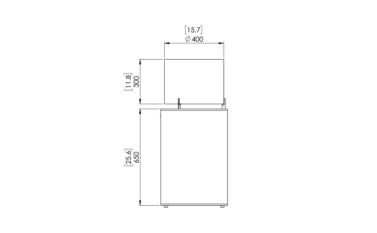 EcoSmart Fire Pop 8T side dimensions