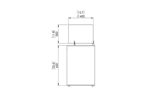 EcoSmart Fire Pop 8T side dimensions