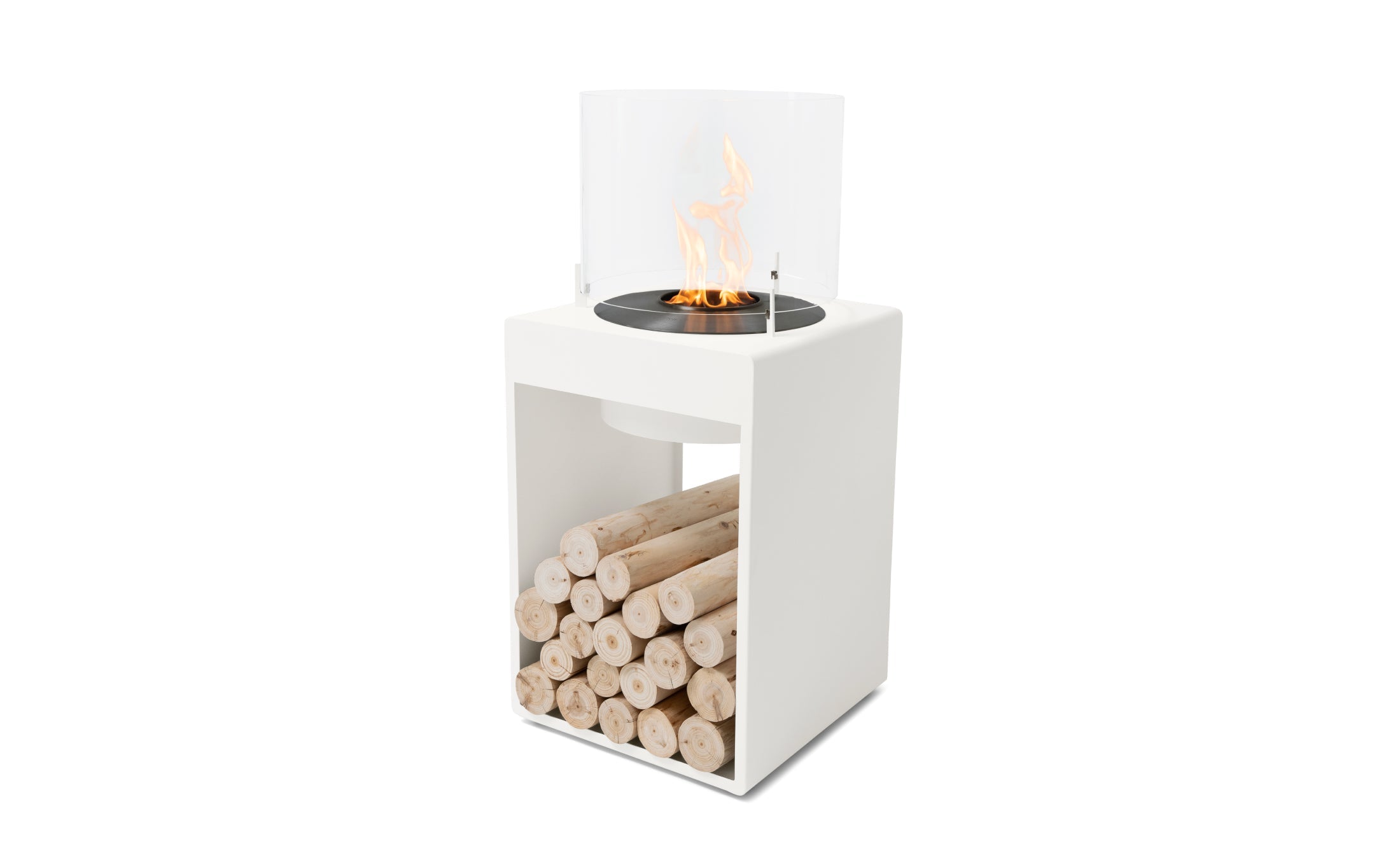 EcoSmart Fire Pop 8T White with black burner