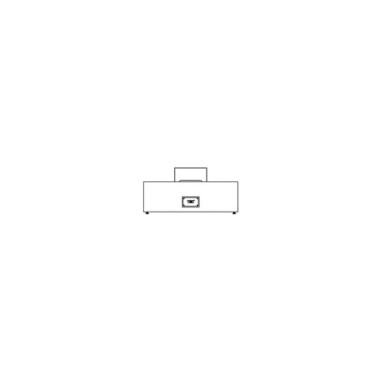EcoSmart Fire Wharf 65 ethanol fire pit table shown in a simple black and white front elevation line drawing.