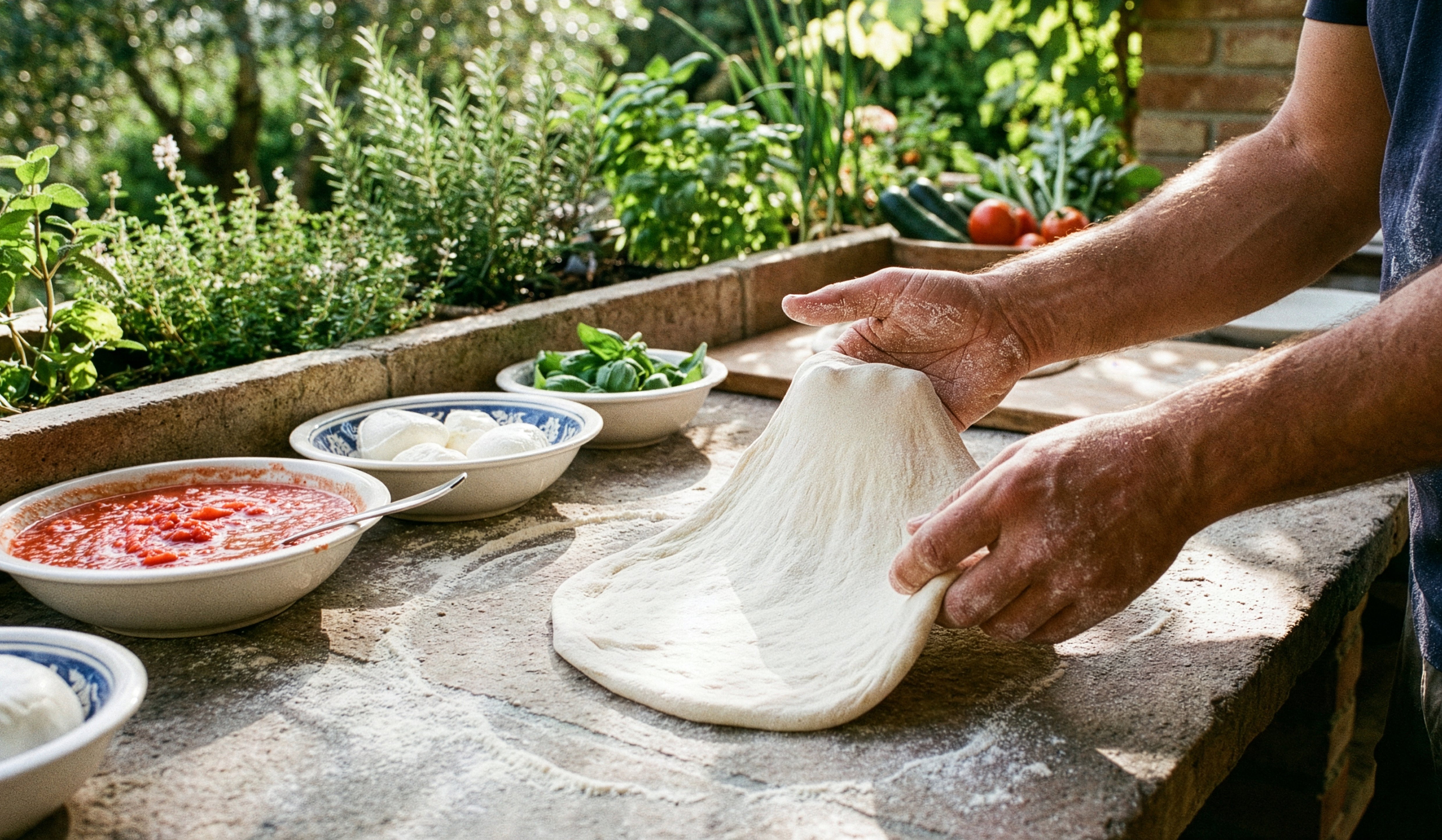 Pizza preparation inspiration – supplier lifestyle photograph; food and accessories not included