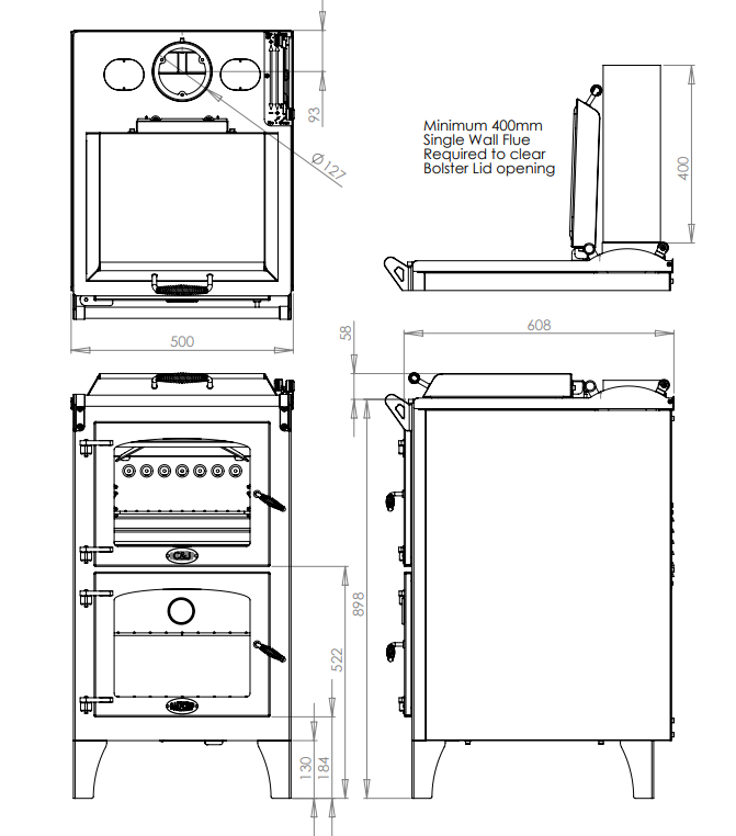 Go Eco Bakechef technical drawing