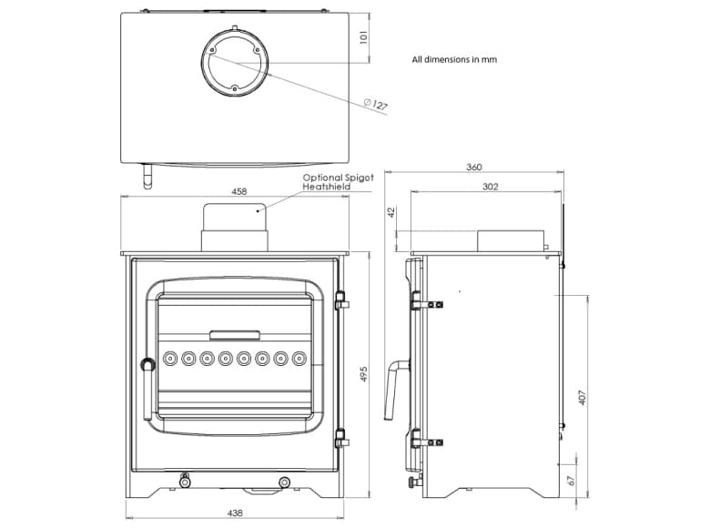 Go Eco Excel 5kW Low Lintel Wide technical drawing