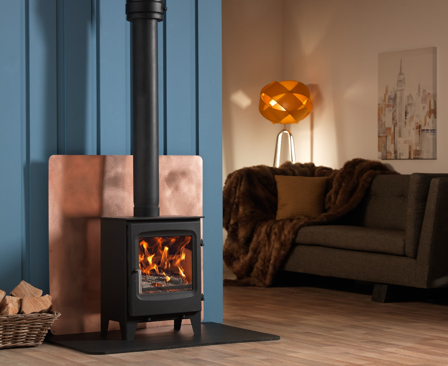 Go Eco Excel 5kW Wide Modern Door – supplier gallery image; accessories shown may be sold separately