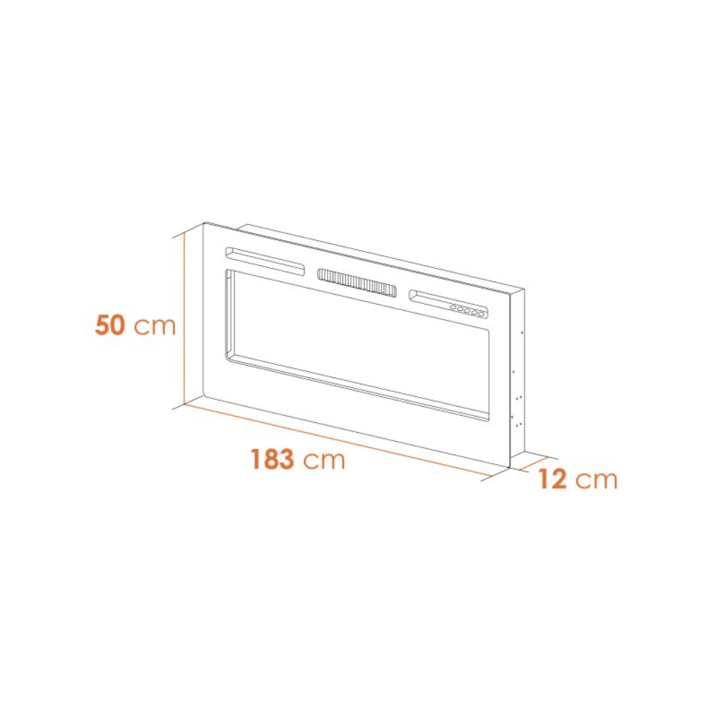 Orlando 72 Inch Media Wall Electric Fire Inset-Twilight Fires