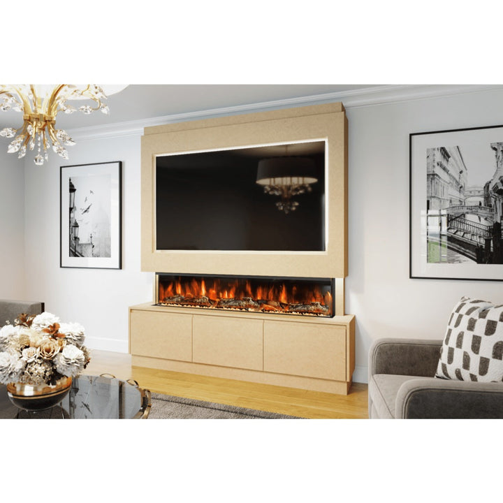 Sicily 72" Pre-Built Media Wall Fireplace - Electric Fire Package-Twilight Fires