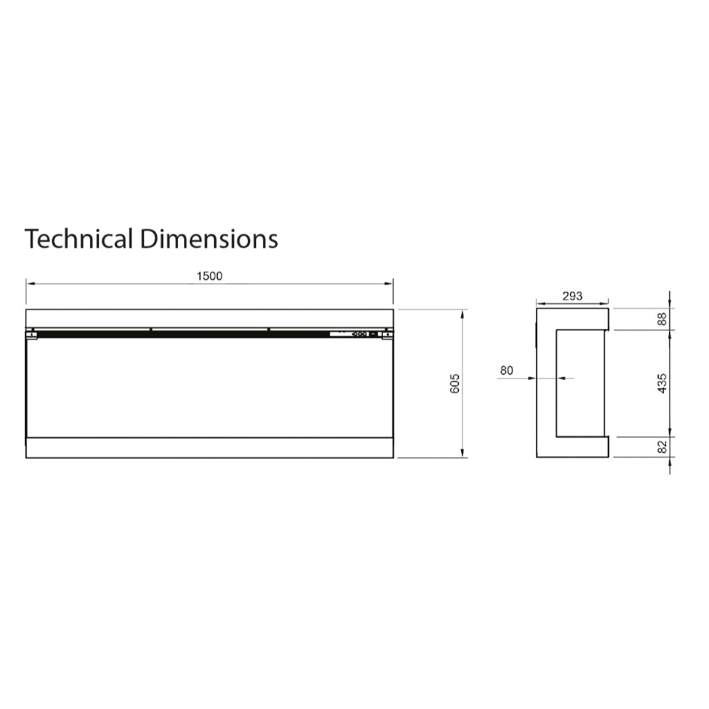 Solution Fires TrueFlame 150 3DX Panoramic Electric Fire - 1/2/3 Sided Media Wall Electric Fire-Twilight Fires