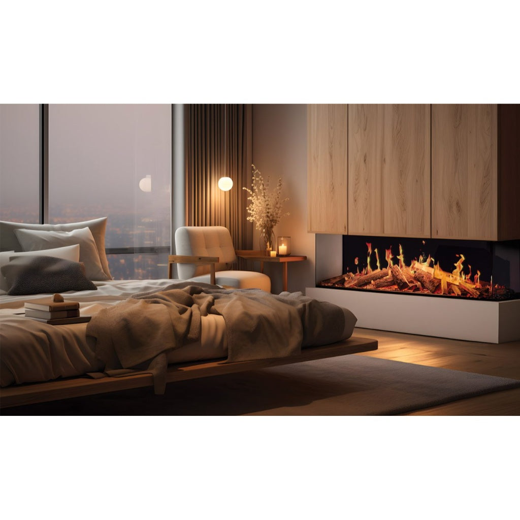 Solution Fires TrueFlame 150 3DX Panoramic Electric Fire - 1/2/3 Sided Media Wall Electric Fire-Twilight Fires