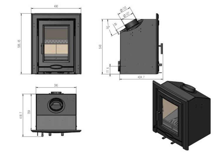 Bramhill 5kW Inset technical drawing