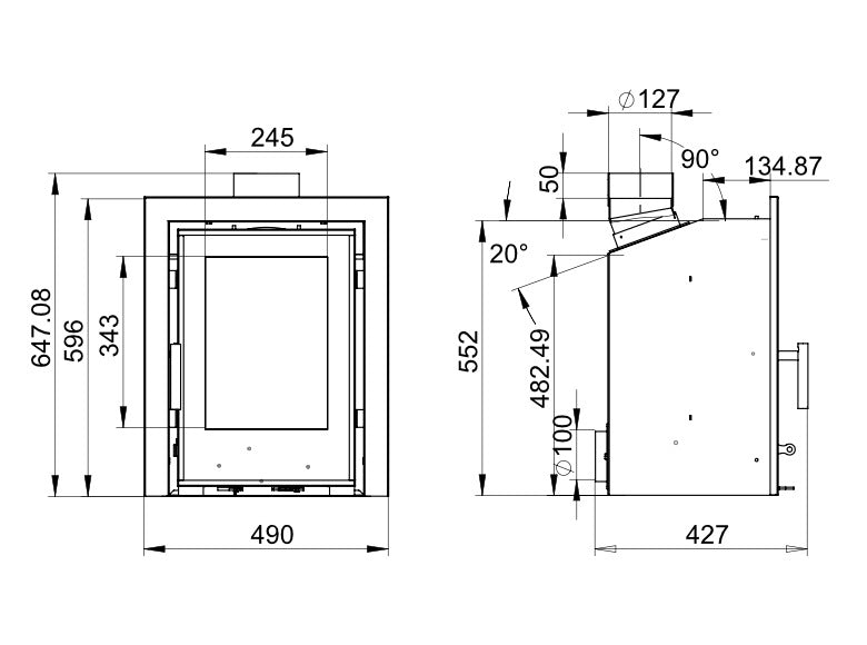 Lovell C400 Inset technical drawing