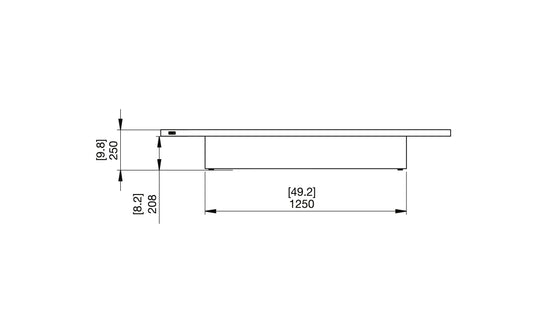 EcoSmart Daiquiri 70 front dimensions drawing