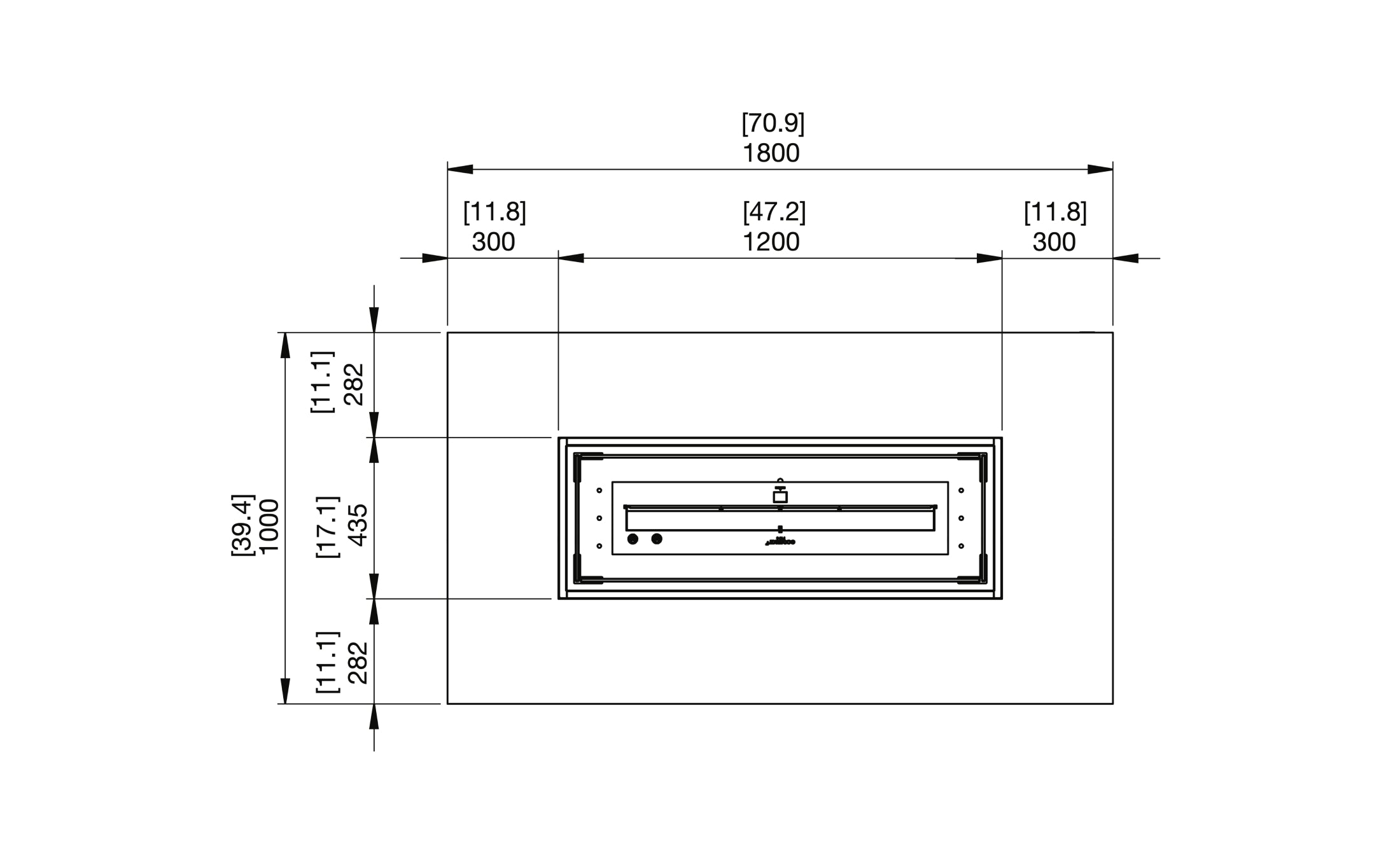 EcoSmart Daiquiri 70 top dimensions drawing
