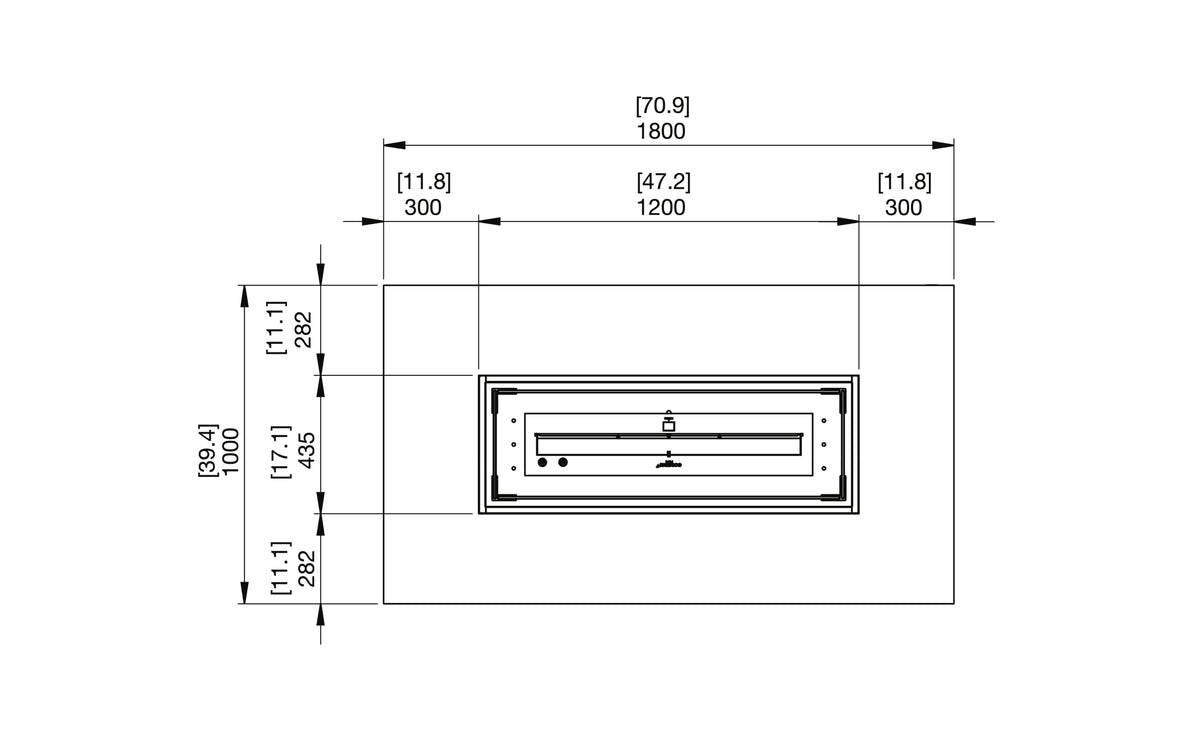 EcoSmart Daiquiri 70 top dimensions drawing