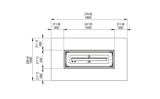 EcoSmart Daiquiri 70 top dimensions drawing