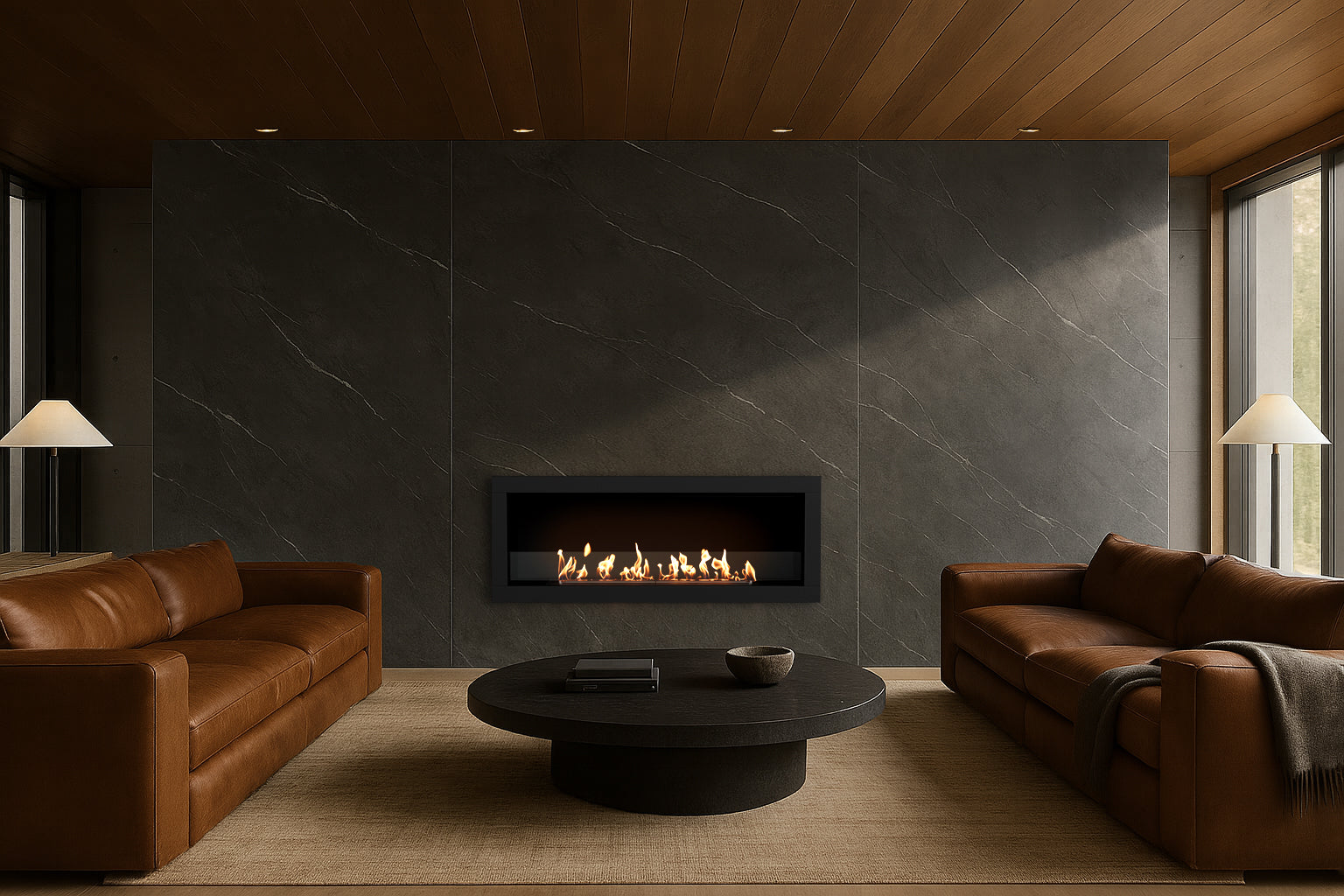 EcoSmart Fire Frame 1200SS installed in a residential space