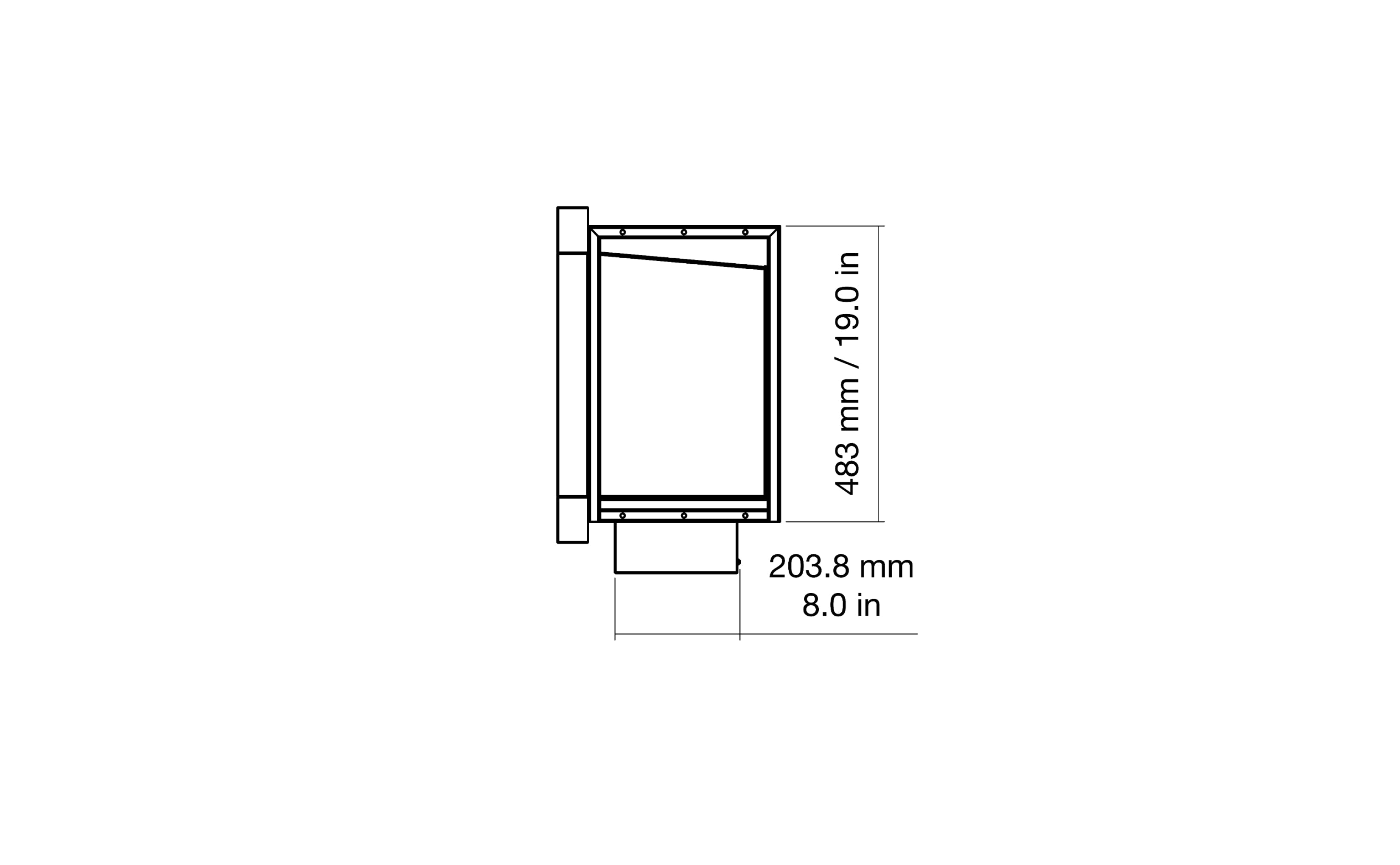 EcoSmart Fire Frame 1500SS side dimensions