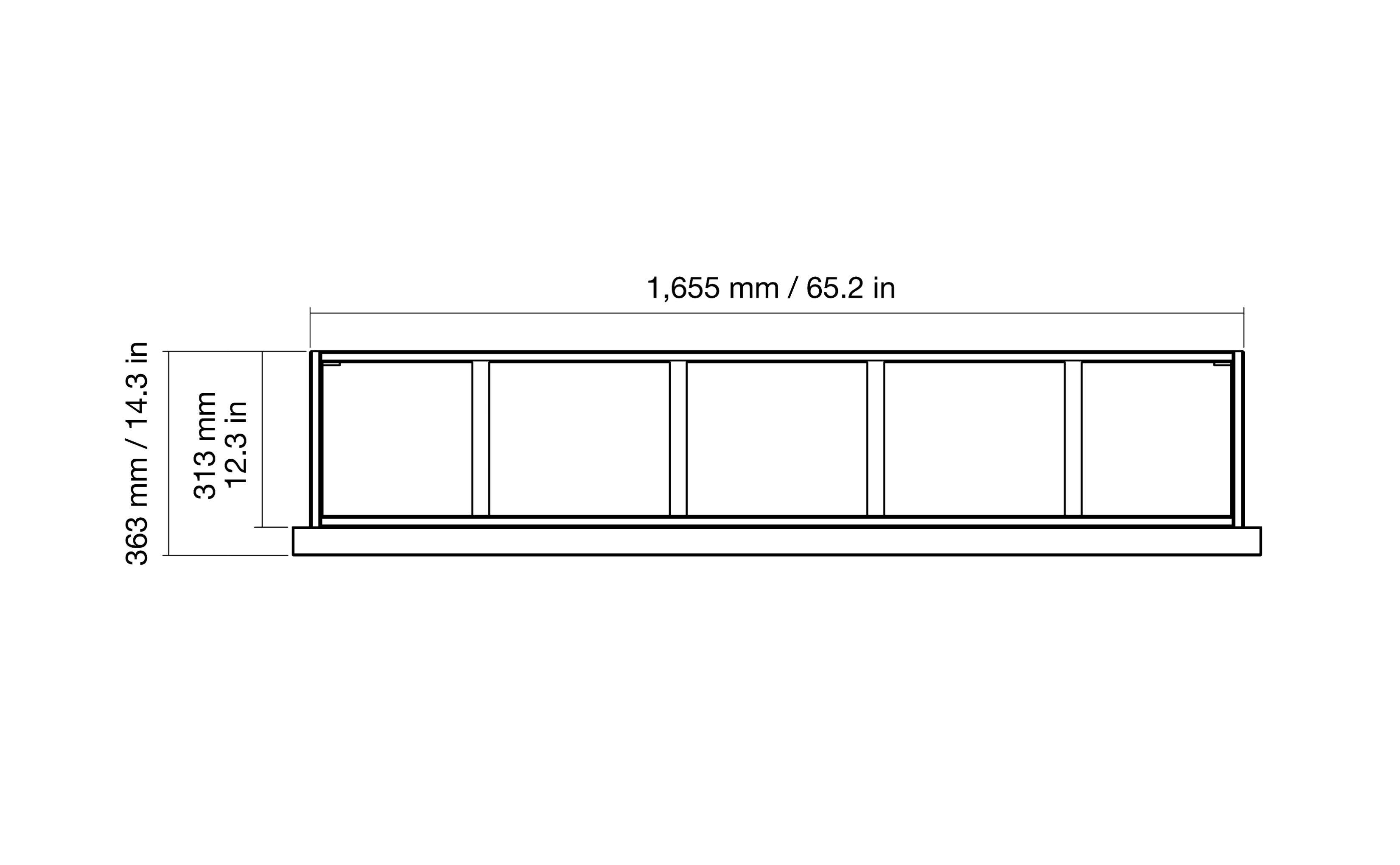 EcoSmart Fire Frame 1500SS top dimensions