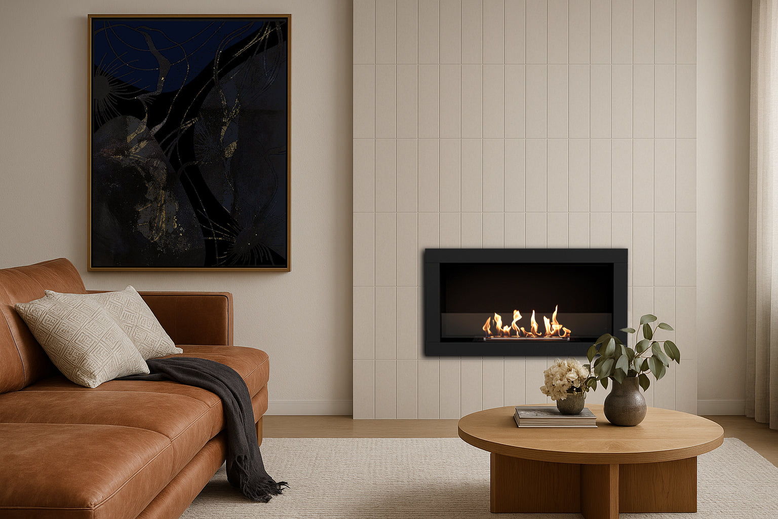 EcoSmart Fire Frame 800SS installed in a residential space