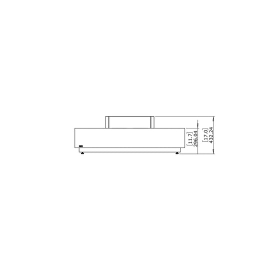 Technical line drawing of the EcoSmart Fire Martini 50 bioethanol fire pit table showing side profile dimensions.