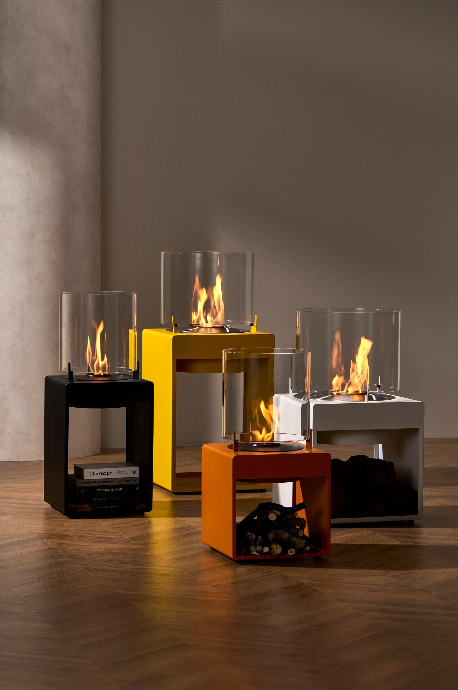 EcoSmart Fire Pop Series fireplaces in a contemporary interior