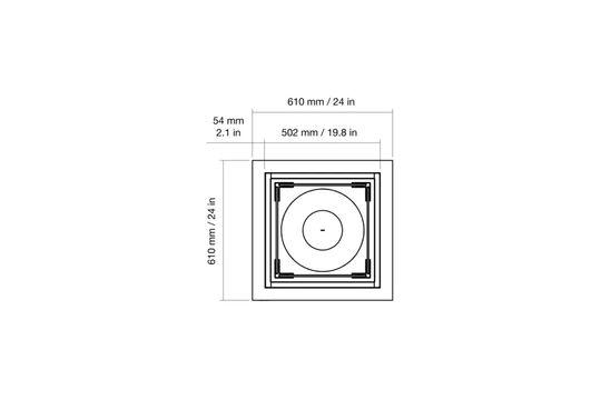 EcoSmart Fire Sidecar 24 top plan with dimensions