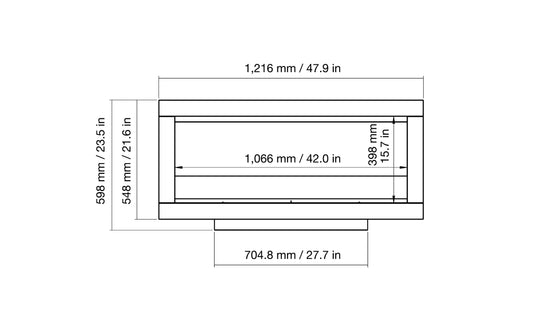 EcoSmart Fire Frame 1000SS front dimensions