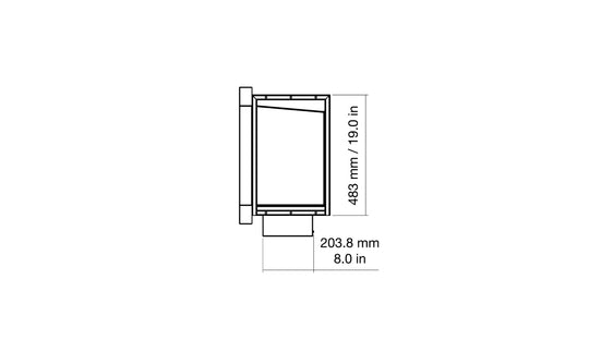EcoSmart Fire Frame 1200SS side dimensions