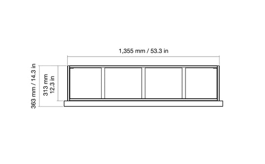 EcoSmart Fire Frame 1200SS top dimensions