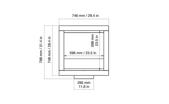 EcoSmart Fire Frame 600SS front dimensions