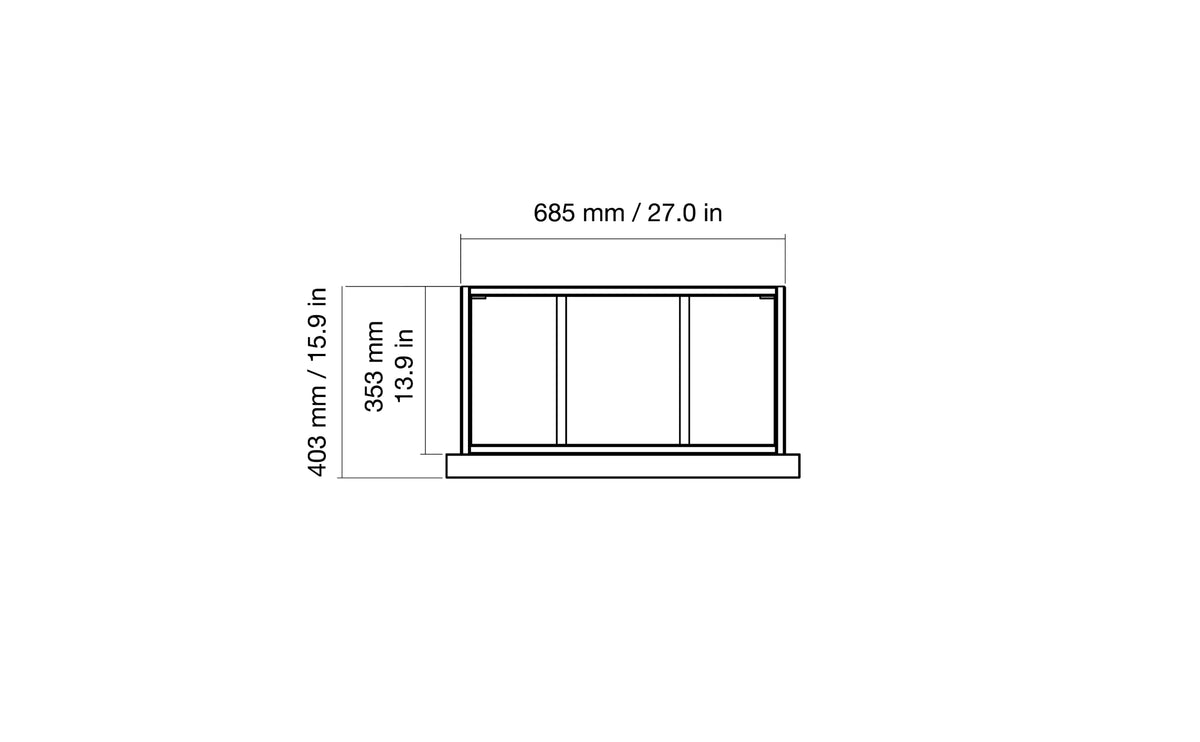 EcoSmart Fire Frame 600SS top dimensions