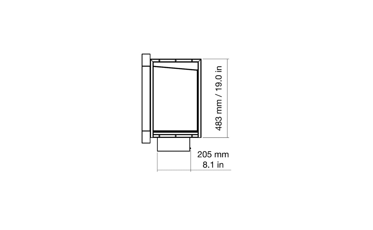 EcoSmart Fire Frame 800SS side dimensions