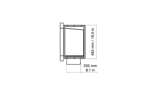 EcoSmart Fire Frame 800SS side dimensions