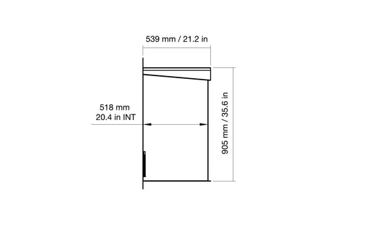 EcoSmart Fire Heritage 42SS side dimensions