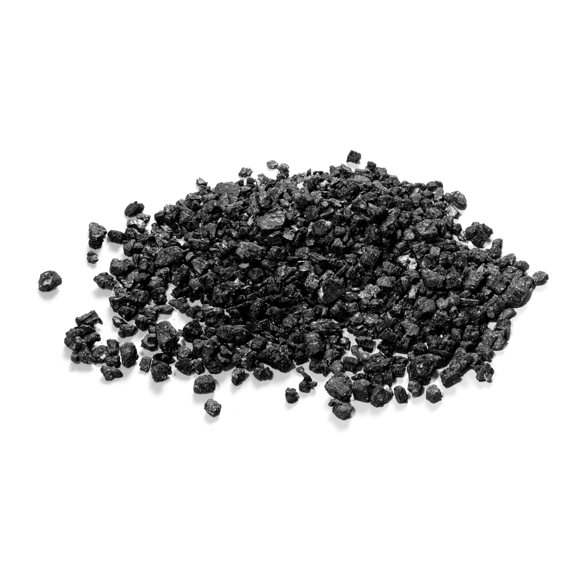 Small pile of black, textured coal-effect fuel pieces for the Firetti New York Electric Stove Suite.