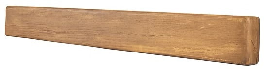 OER Classic 48 inch fireplace beam in a light brown wood-effect finish with a rustic, textured grain pattern.