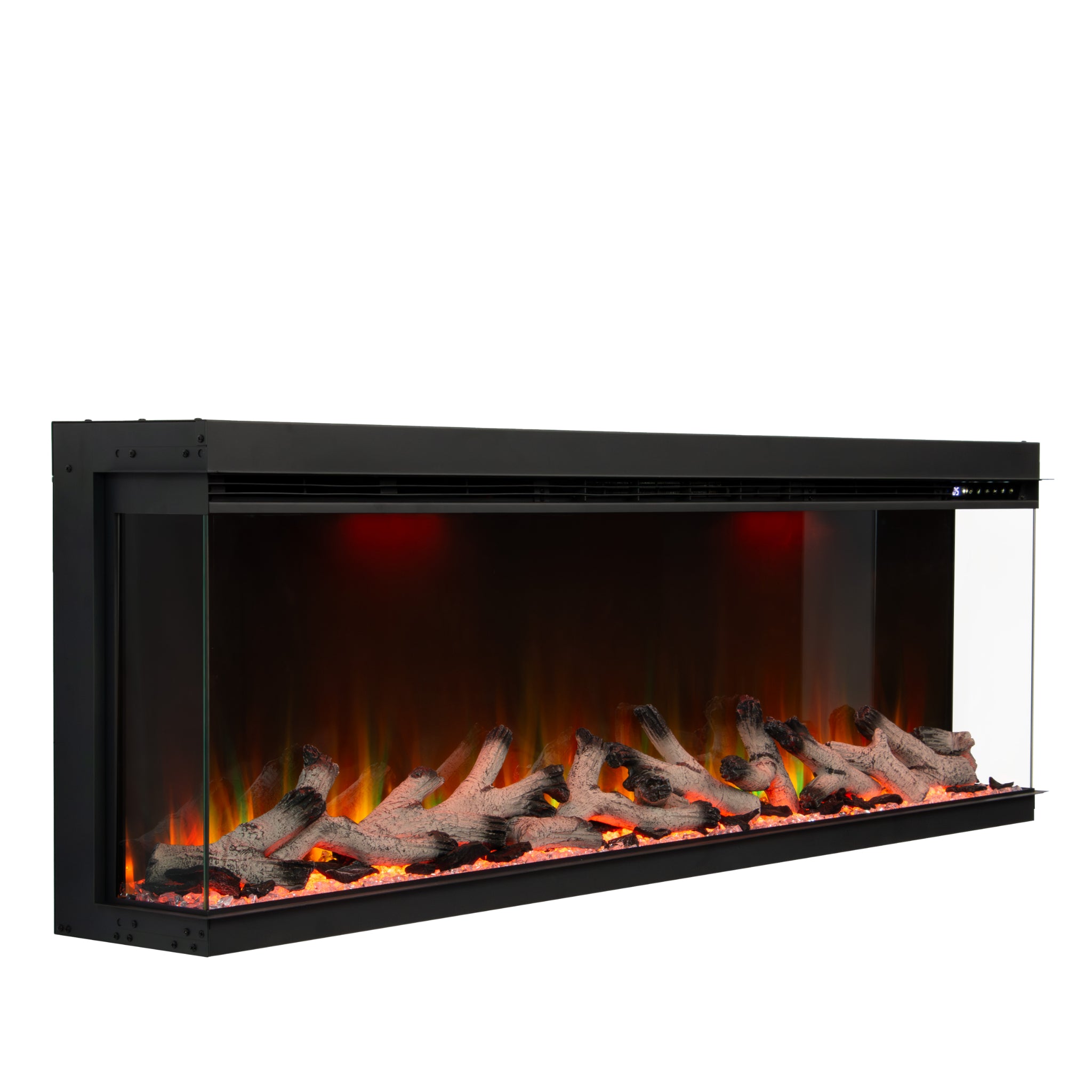 Panoramic Smart WiFi Media Wall Fire – 1/2/3 Sided Electric Fireplace with Alexa & 3D Flame-Twilight Fires