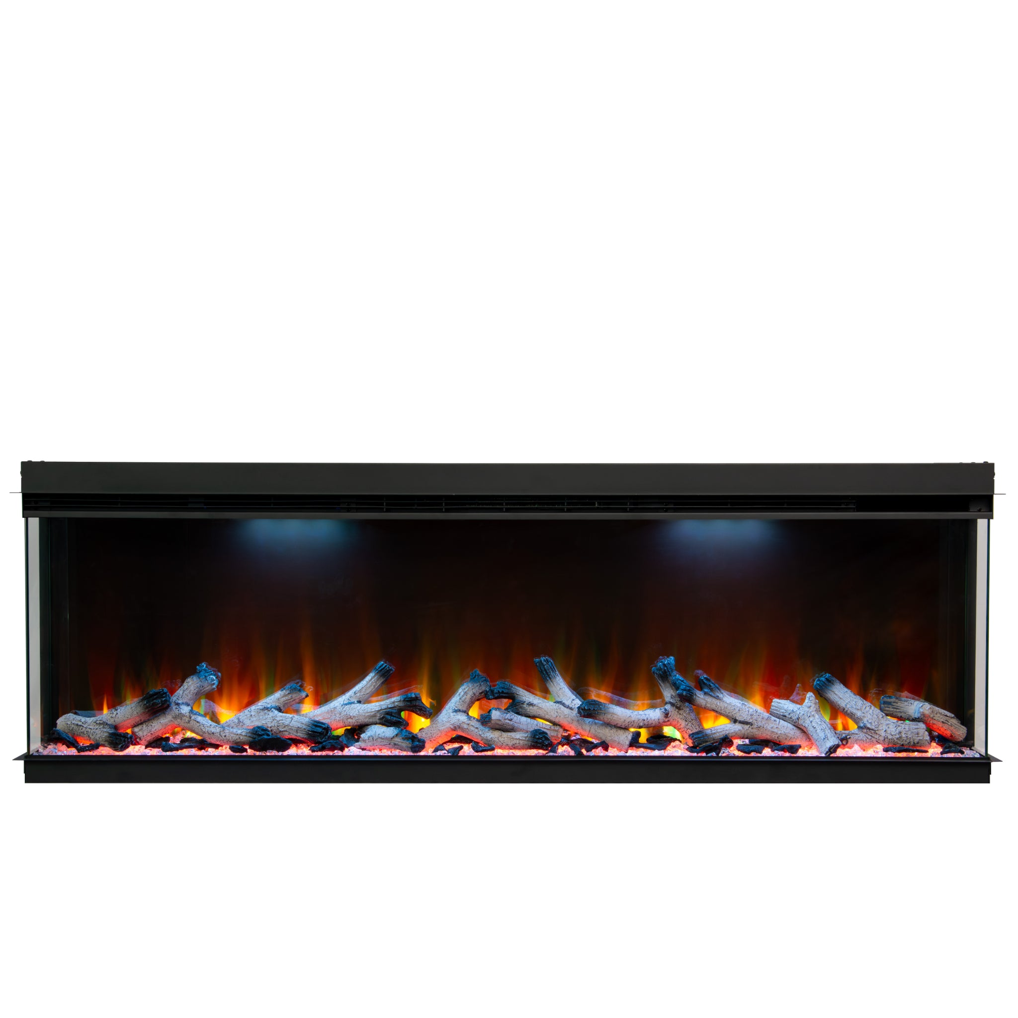 Panoramic Smart WiFi Media Wall Fire – 1/2/3 Sided Electric Fireplace with Alexa & 3D Flame-Twilight Fires