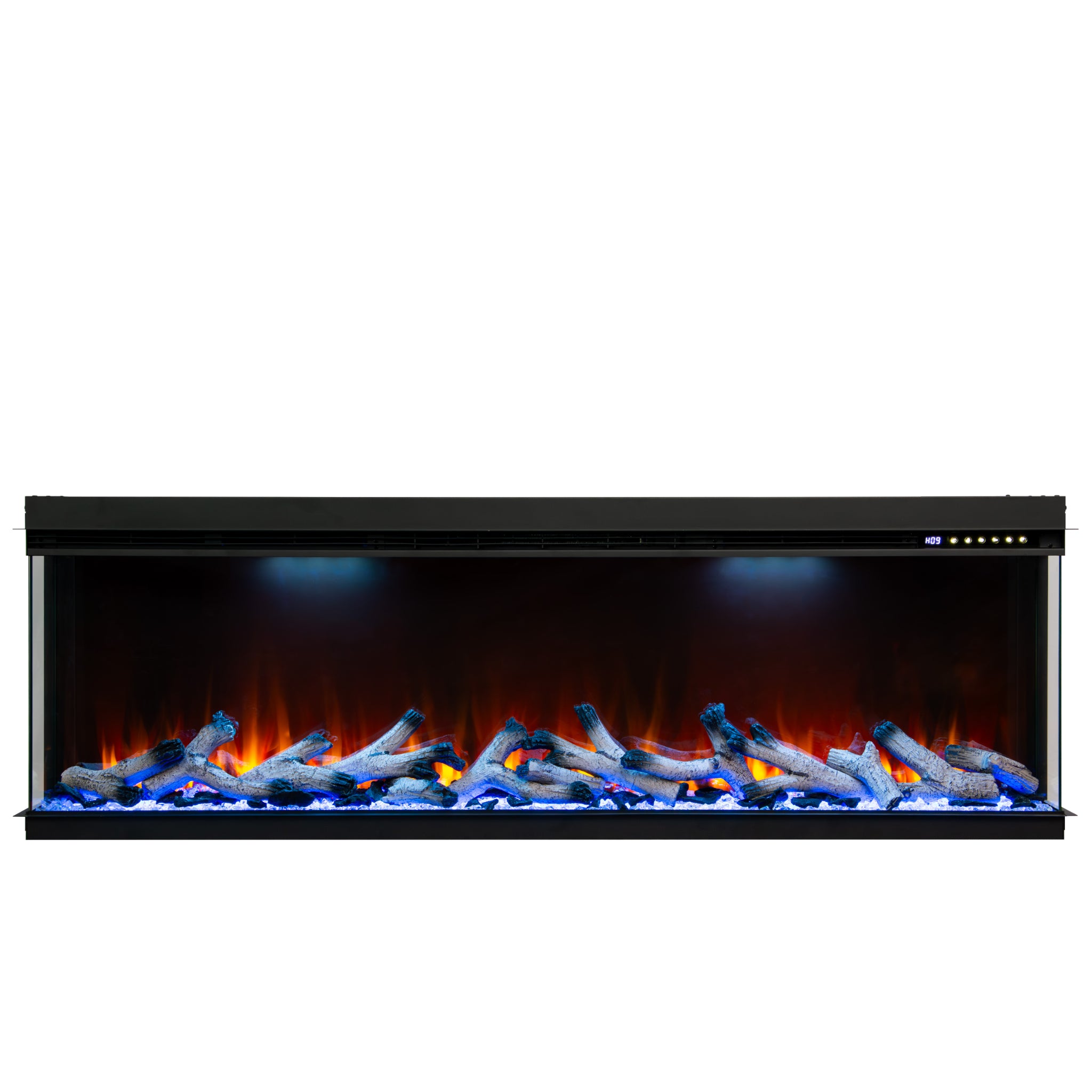 Panoramic Smart WiFi Media Wall Fire – 1/2/3 Sided Electric Fireplace with Alexa & 3D Flame-Twilight Fires