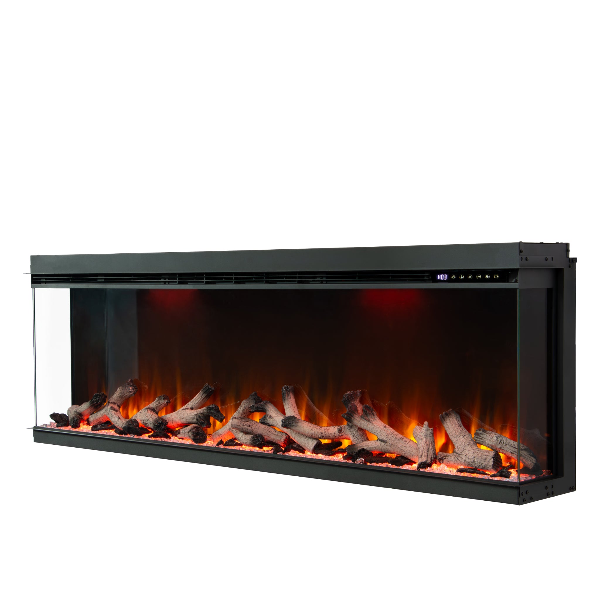 Panoramic Smart WiFi Media Wall Fire – 1/2/3 Sided Electric Fireplace with Alexa & 3D Flame-Twilight Fires