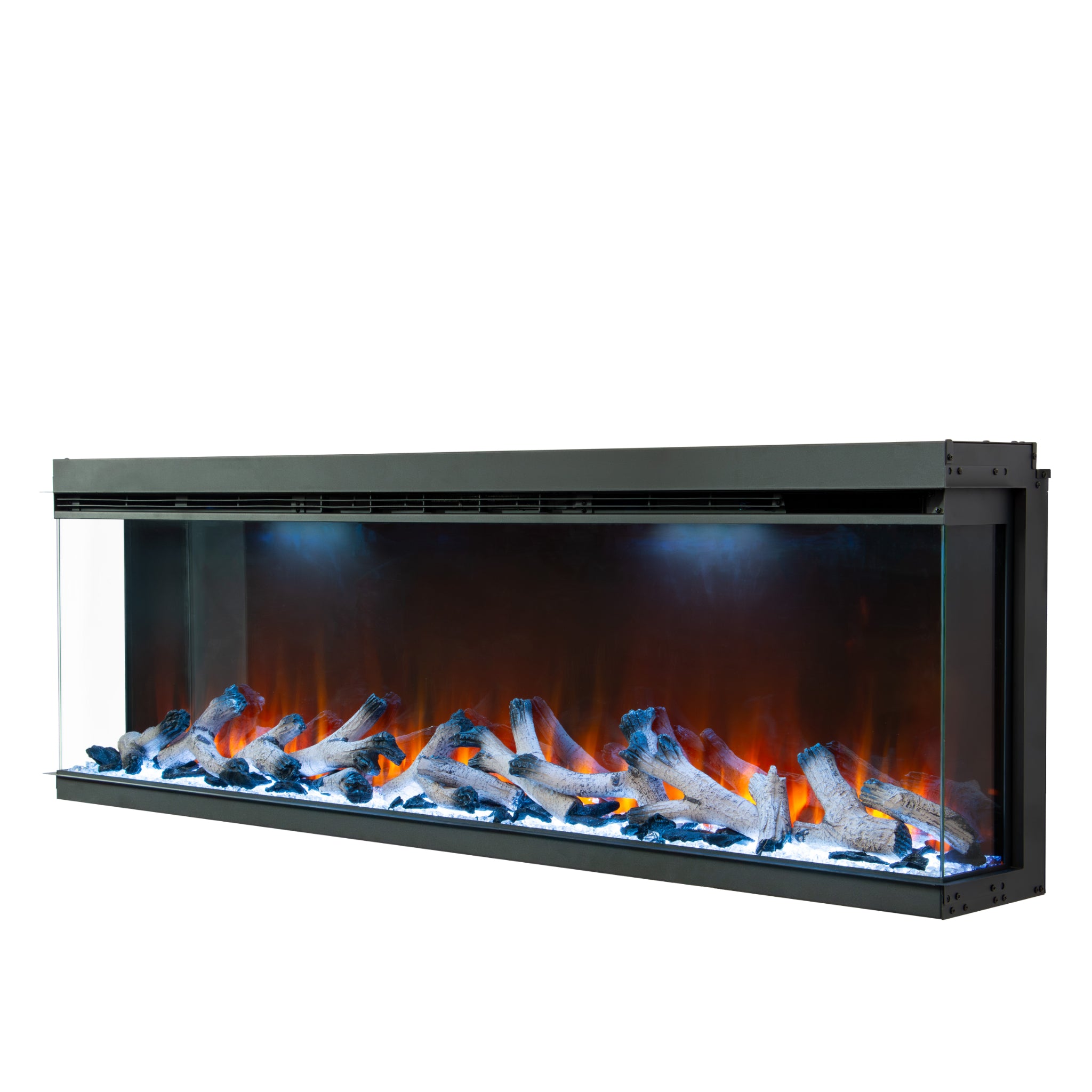 Panoramic Smart WiFi Media Wall Fire – 1/2/3 Sided Electric Fireplace with Alexa & 3D Flame-Twilight Fires